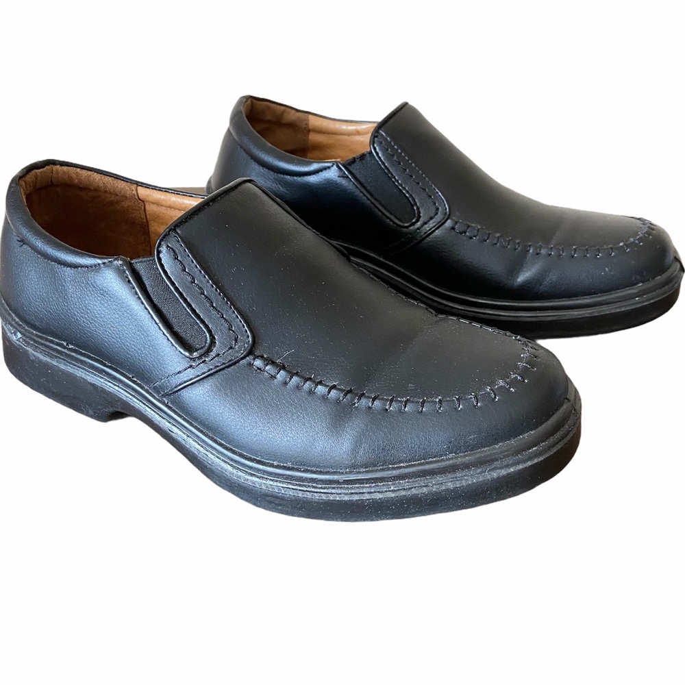 Mens Black Leather Loafer Shoes 8